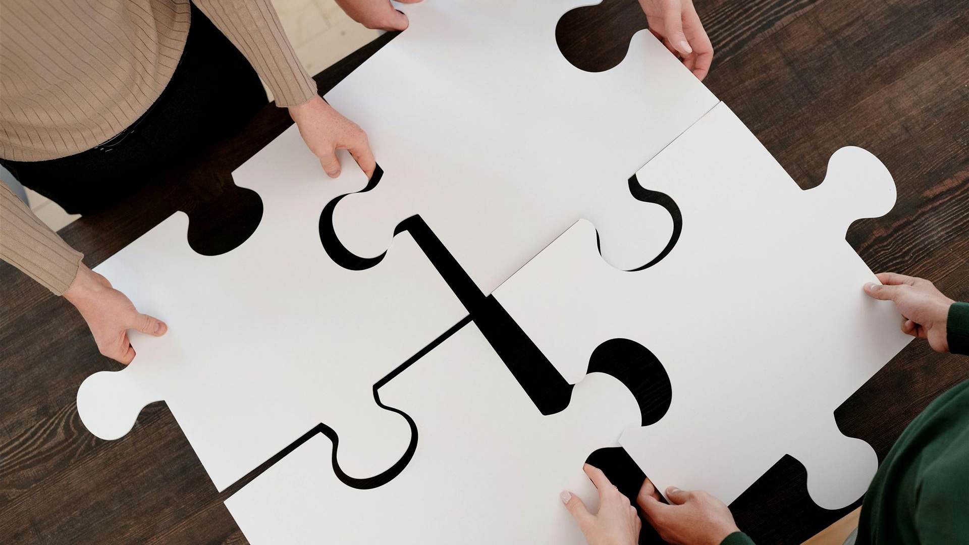 Puzzle, das zusammengefügt ist. 