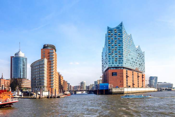 Sicht auf die Elbphilharmonie in Hamburg